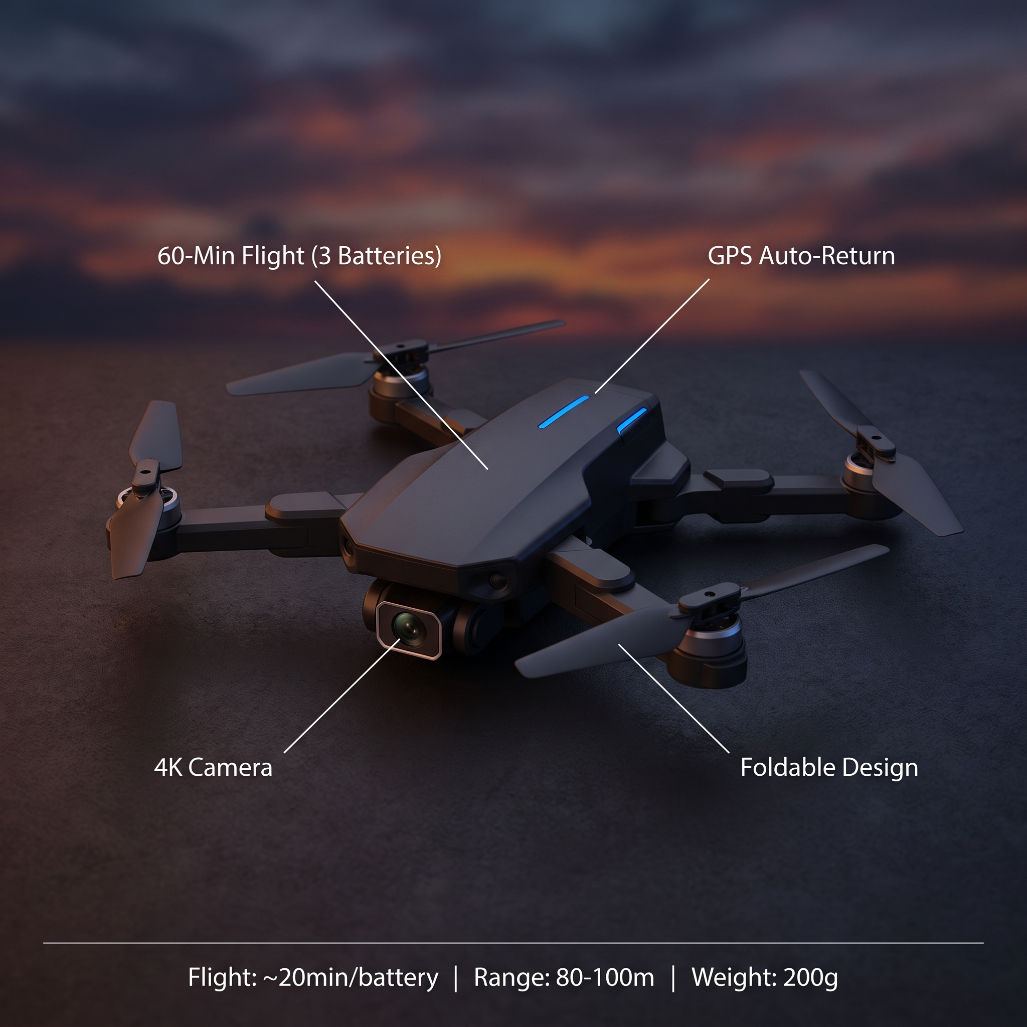 SkyVero – dron z kamerą 4K – składany – najważniejsze cechy i specyfikacja | Ionotix