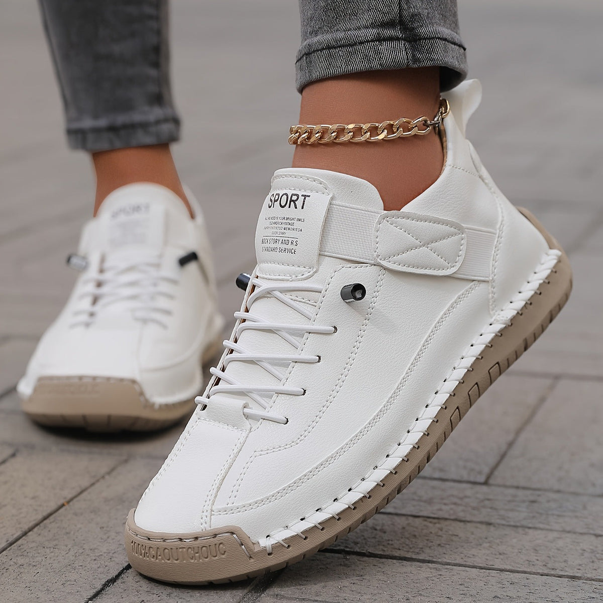 Sneakersy damskie skórzane wsuwane – widok produktu 1 | Ionotix