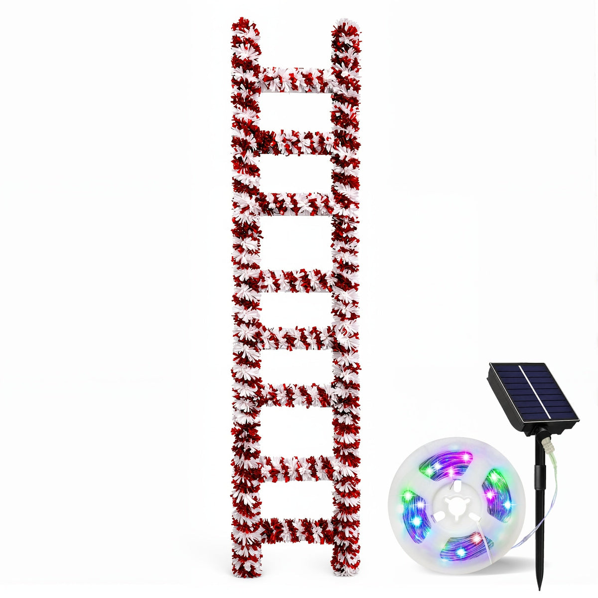 Solarna drabina świąteczna LED 152 cm - 100 kolorowych diod, 8 trybów, timer - widok produktu 1 | Ionotix