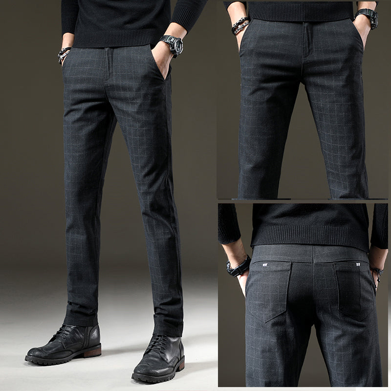 Spodnie w kratę eleganckie - wysoki stan – widok produktu 7 | Ionotix