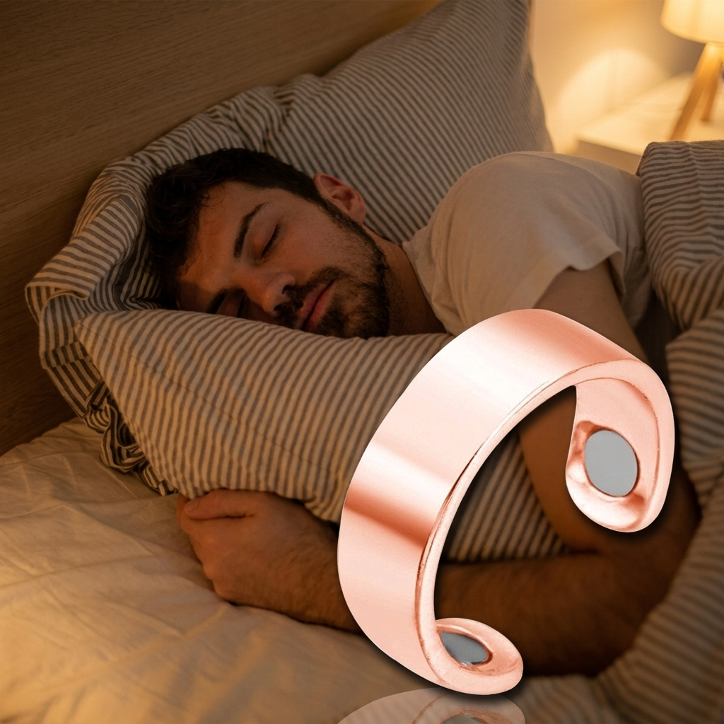 Spokello acupressure ring – man sleeping peacefully