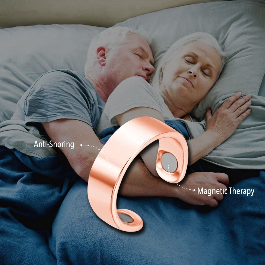 Spokello acupressure ring – anti-snoring and magnetic therapy, couple sleeping