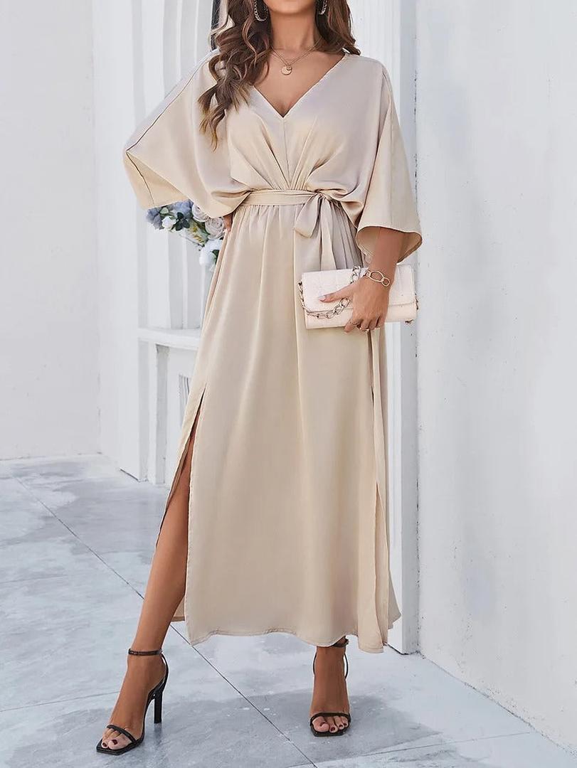 Sukienka maxi z dekoltem w serek i rękawami kimono – widok produktu 1 | Ionotix