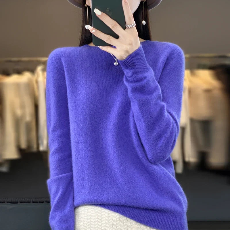 Sweter kaszmirowy damski - klasyczny krój – widok produktu 13 | Ionotix