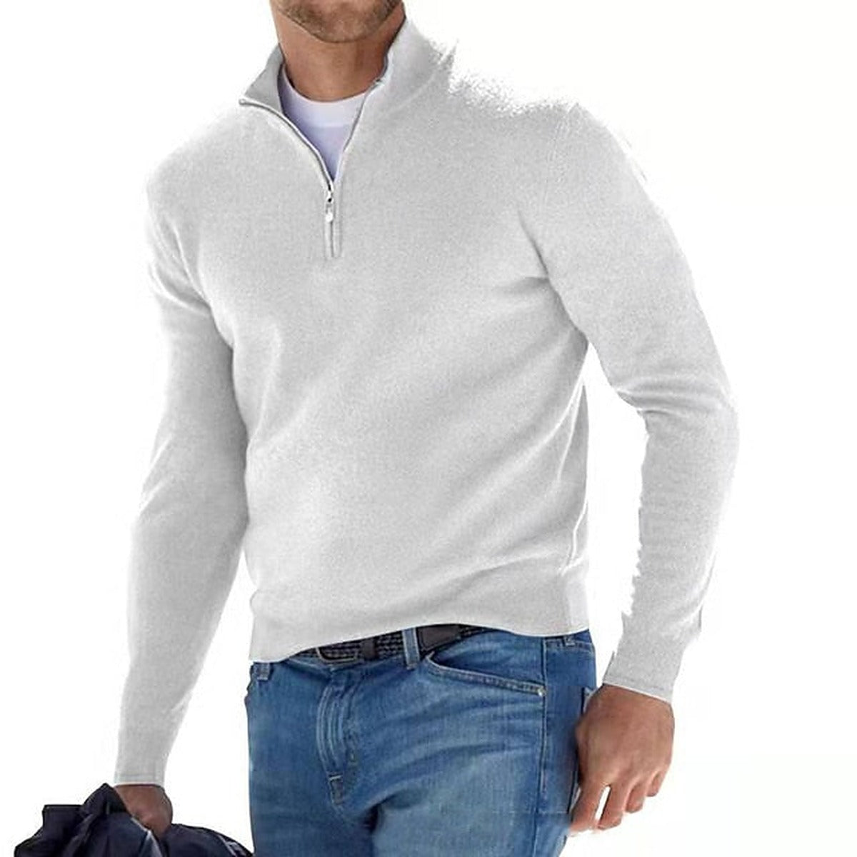 Sweter męski w serek z zamkiem – widok produktu 7 | Ionotix