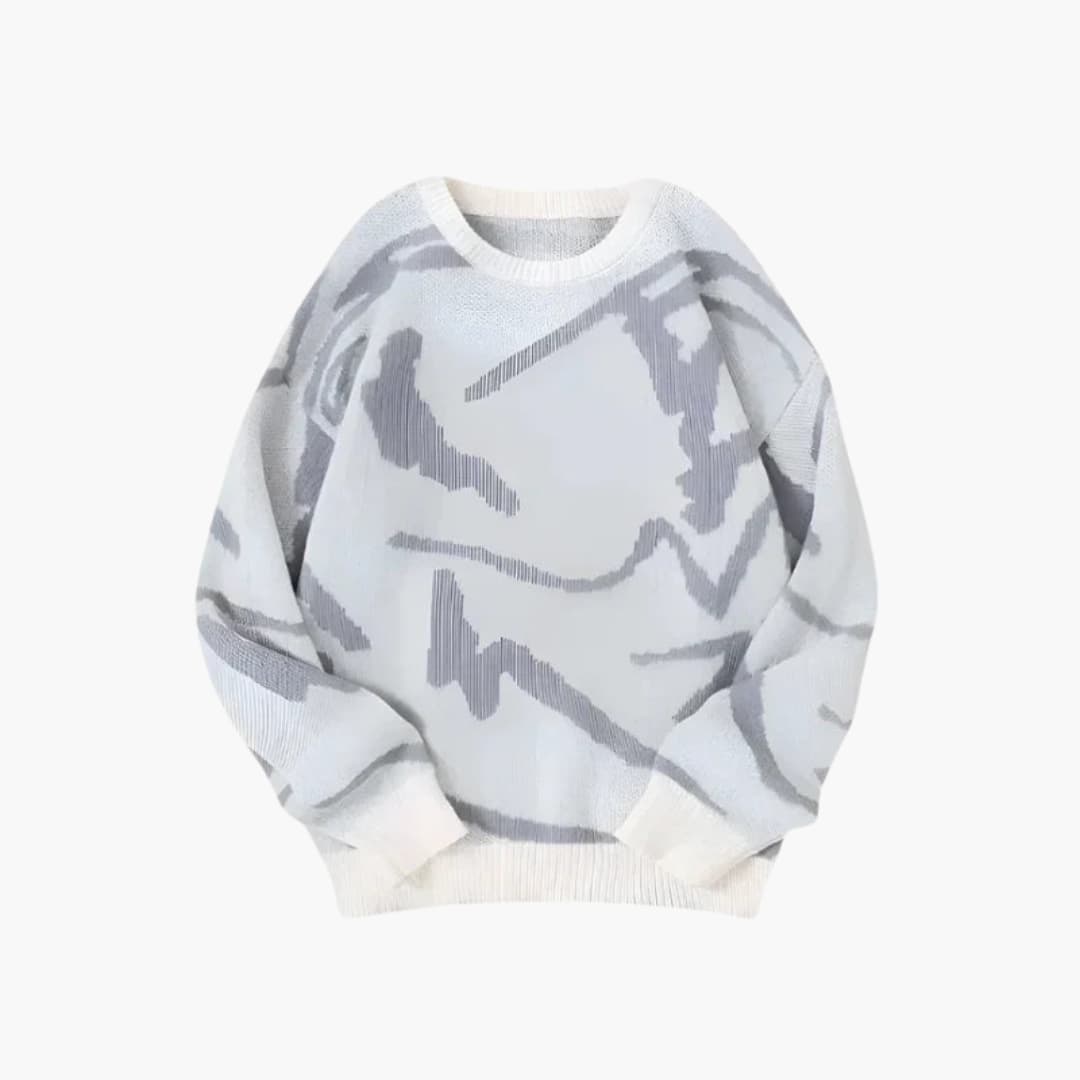 Sweter męski z abstrakcyjnym wzorem - ściągacze – widok produktu 3 | Ionotix