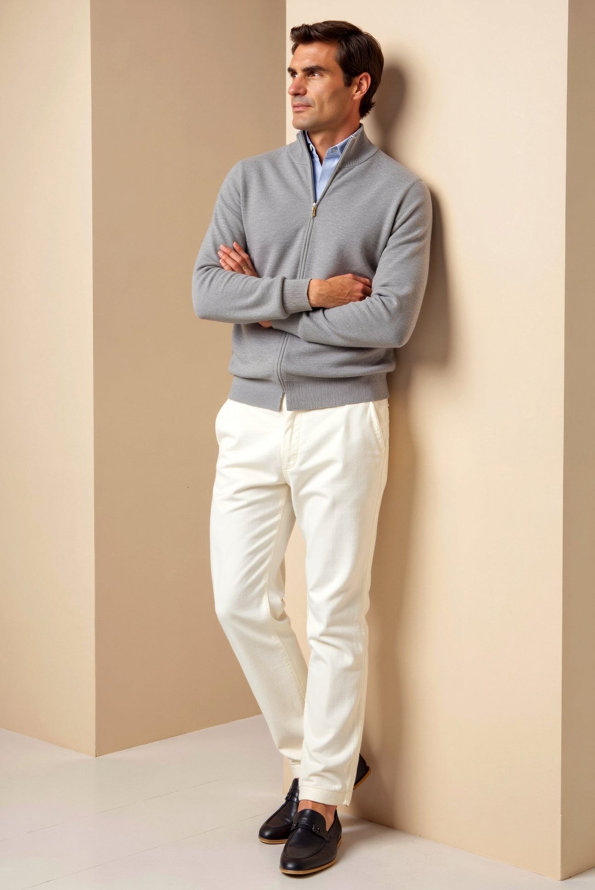 Sweter rozpinany męski slim fit z zamkiem – widok produktu 4 | Ionotix