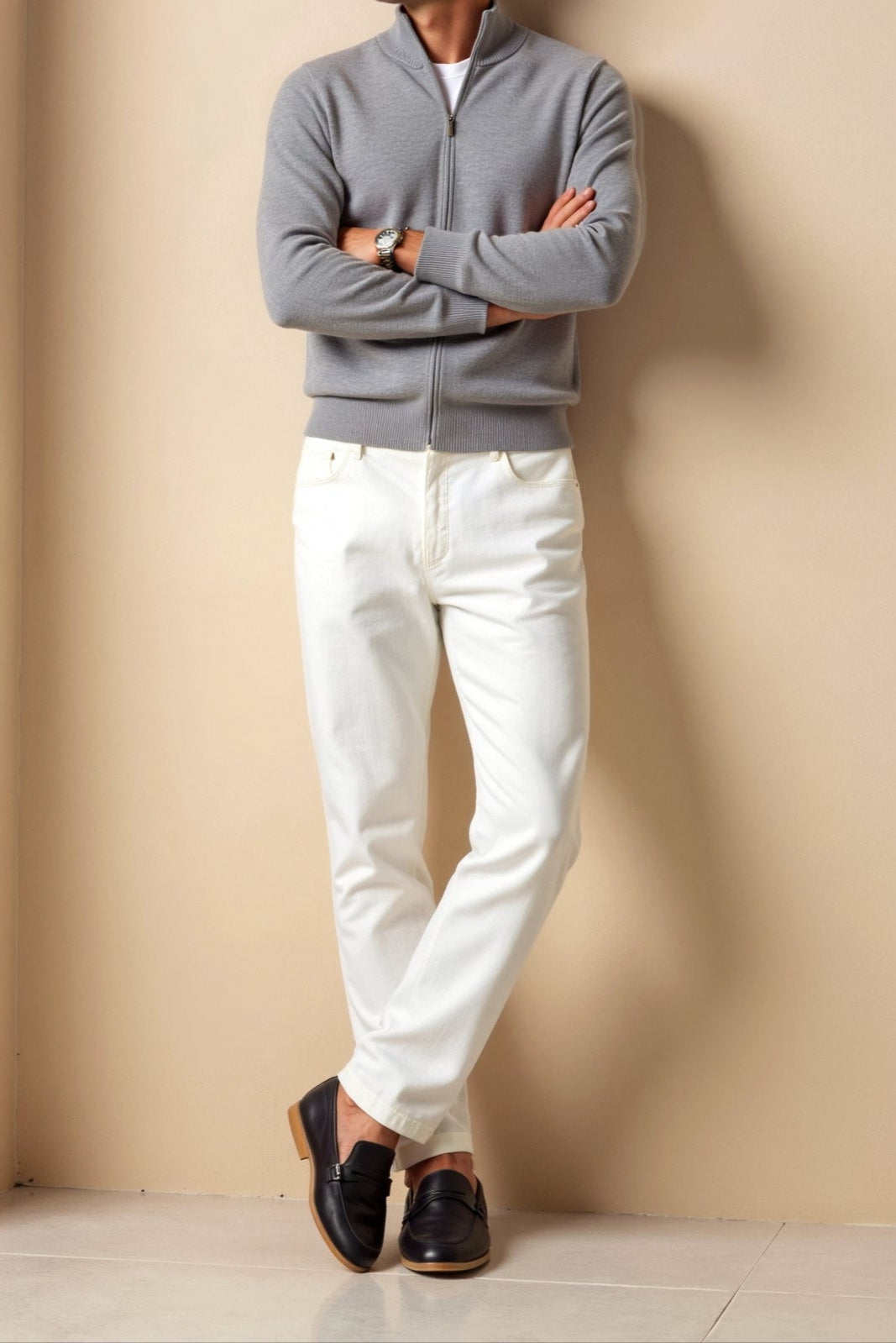 Sweter rozpinany męski slim fit z zamkiem – widok produktu 5 | Ionotix
