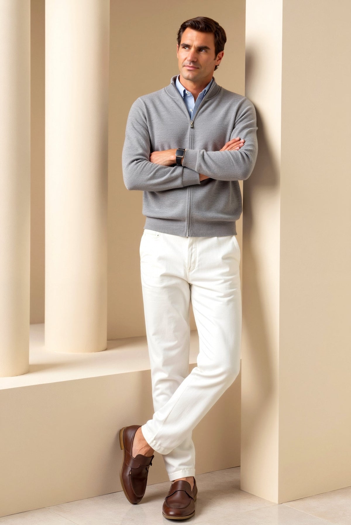 Sweter rozpinany męski slim fit z zamkiem – widok produktu 6 | Ionotix
