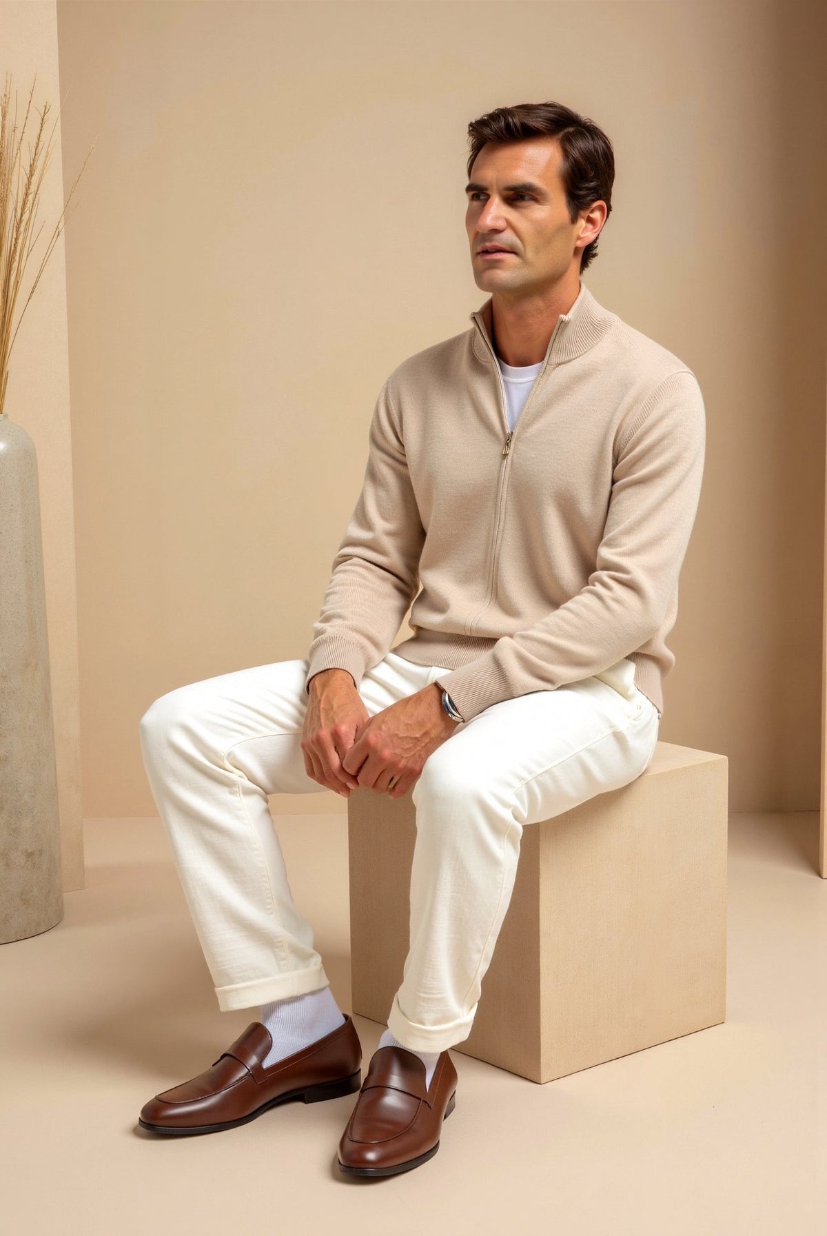 Sweter rozpinany męski slim fit z zamkiem – widok produktu 7 | Ionotix