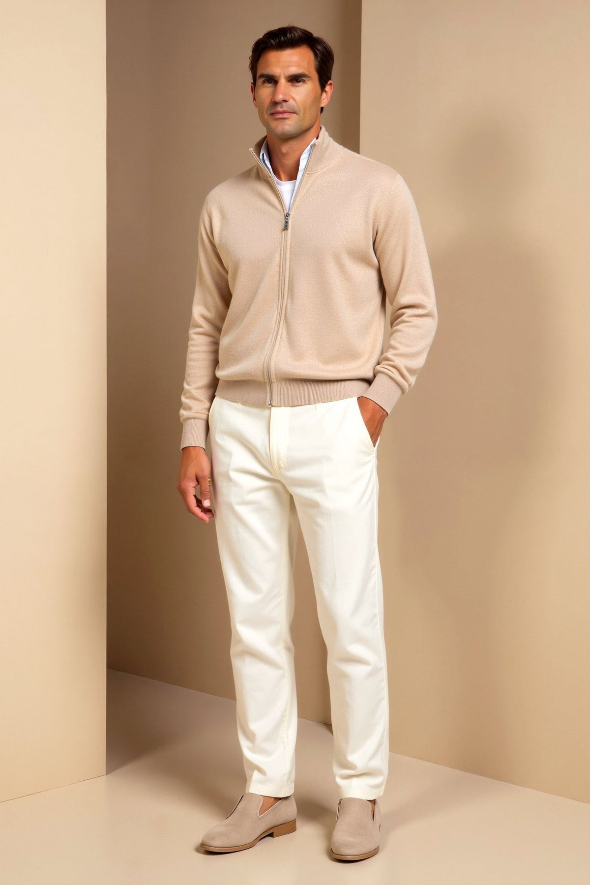Sweter rozpinany męski slim fit z zamkiem – widok produktu 8 | Ionotix