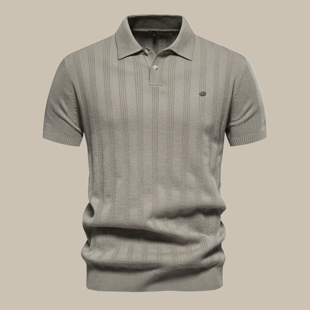 Wełniany dzianinowy sweter polo z krótkim rękawem – widok produktu 4 | Ionotix