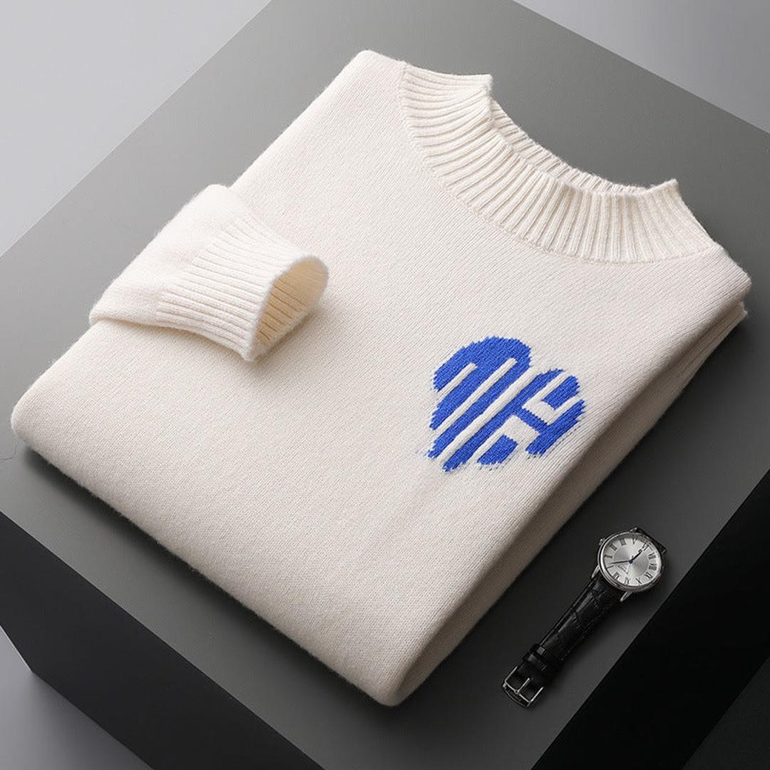 Wełniany dzianinowy sweter z haftem – widok produktu 1 | Ionotix
