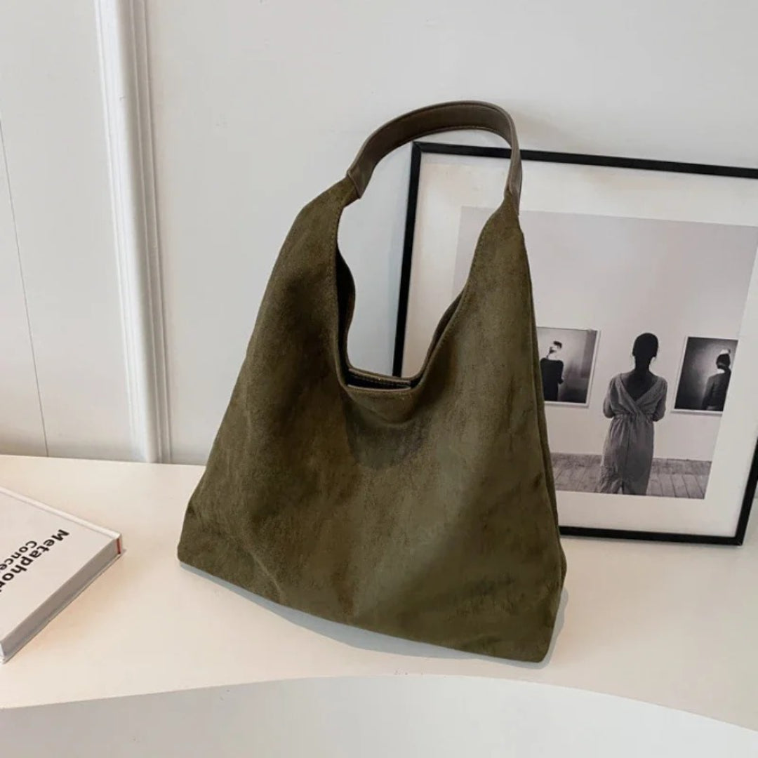 Zamszowa torba typu hobo na ramię – widok produktu 4 | Ionotix