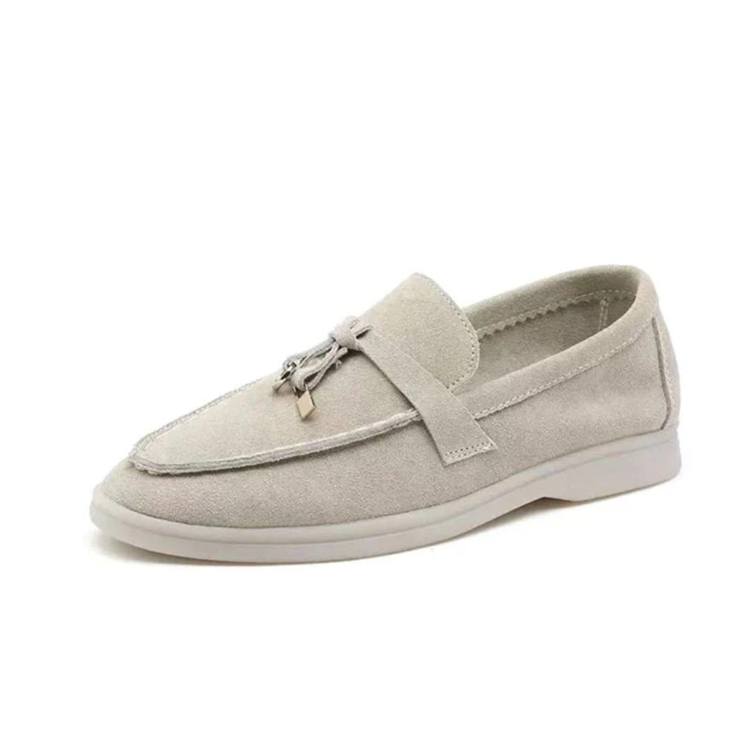 Zamszowe loafersy wsuwane z płaską podeszwą – widok produktu 7 | Ionotix