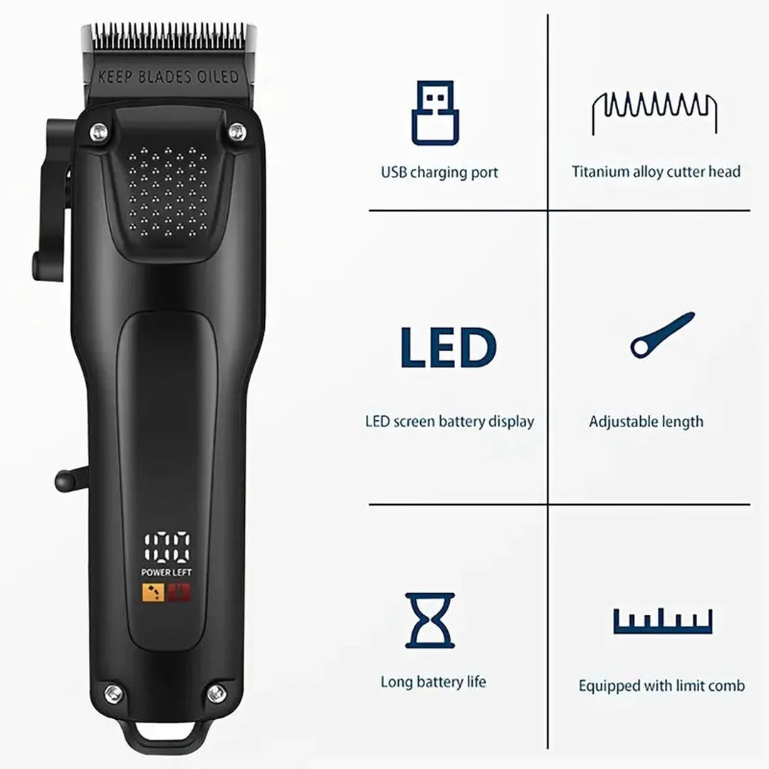 Zestaw pielęgnacji włosów i brody bezprzewodowe trymery LED – widok produktu 10 | Ionotix