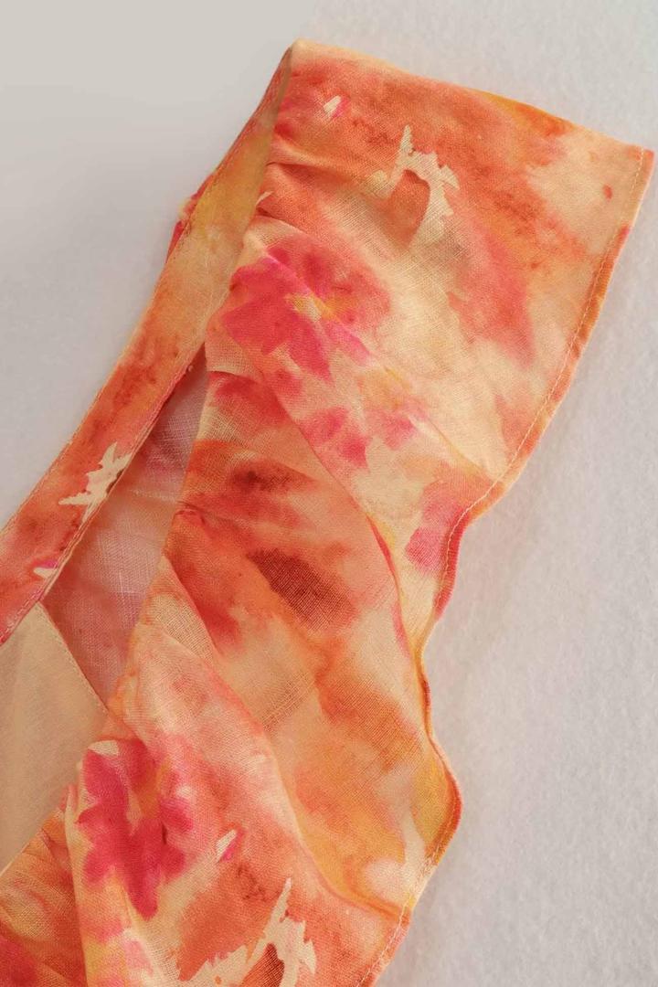 Zwiewna letnia sukienka maxi bez rękawów z falbaniastymi ramiączkami – widok produktu 10 | Ionotix