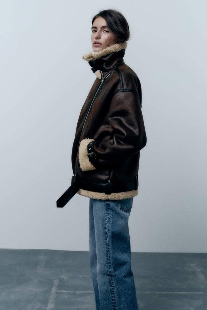 Damska Skórzana Kurtka Zimowa | Krótka