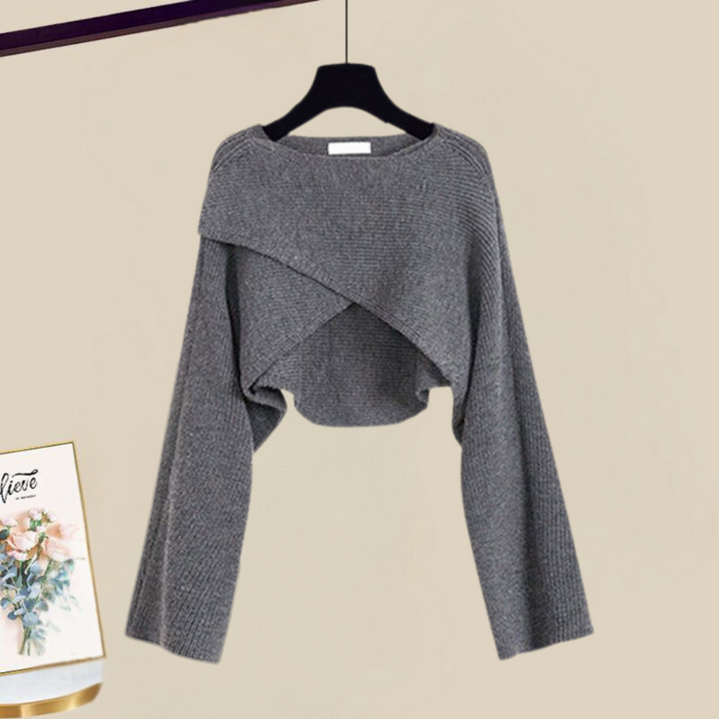 Damska Dzianinowa Sukienka 2 Częściowa | Elegancka