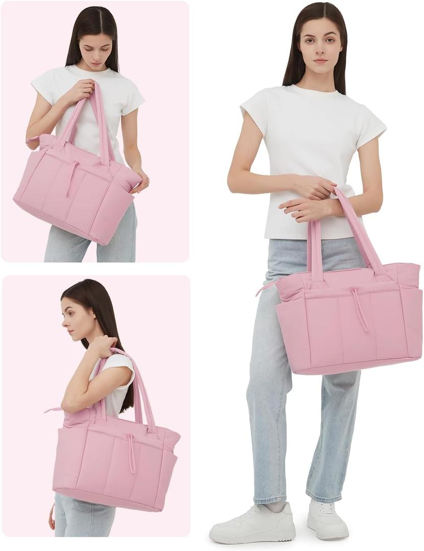 Pikowana torba puffer z uchwytem na kubek