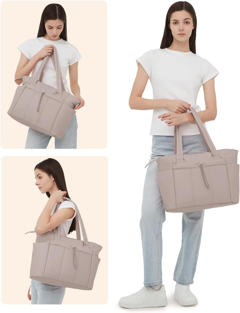 Pikowana torba puffer z uchwytem na kubek