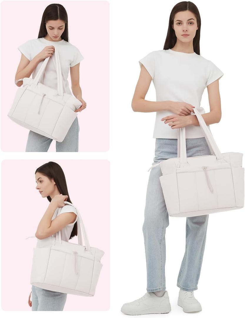 Pikowana torba puffer z uchwytem na kubek