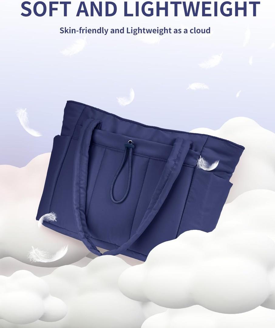 Pikowana torba puffer z uchwytem na kubek